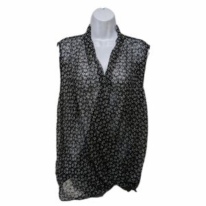 NWT Ann Taylor Sheery Sleeveless Blouse Top L Blousom Hem #8900